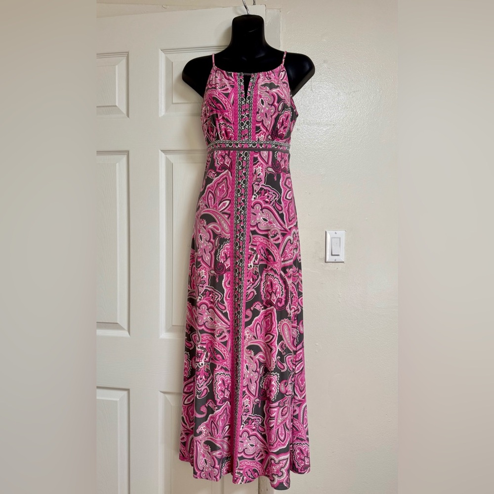 Pink Paisley Maxi Dress